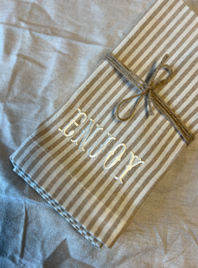 ReSet Randiga Tygservetter 2-pack (Sand&Beige)